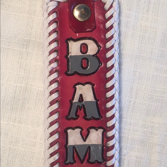 BAMA handmade leather keychain Alabama - Picture 2 of 4